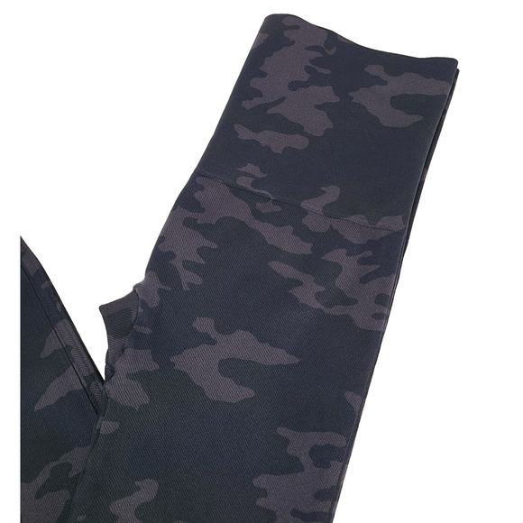 SPANX Leggings M Look At Me Now Seamless Black Gray Camo High Waist Full Length - Picture 2 of 8